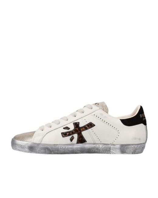 Premiata White Minimalist Low-Top Sneakers