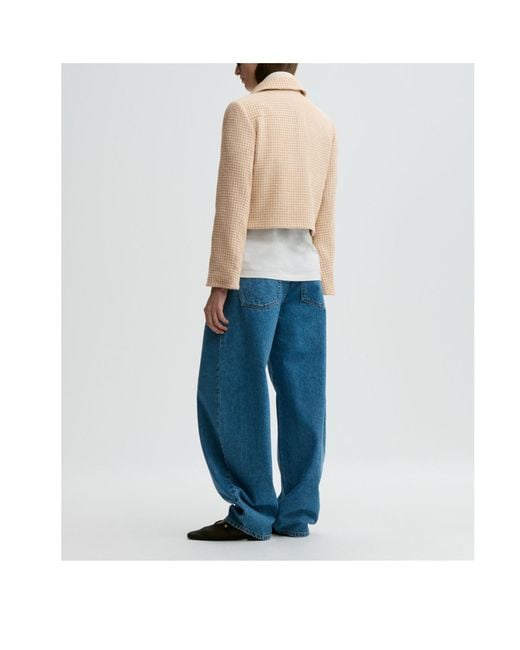 By Malene Birger Natural Annie Houndstooth-Pattern Cropped Jacket