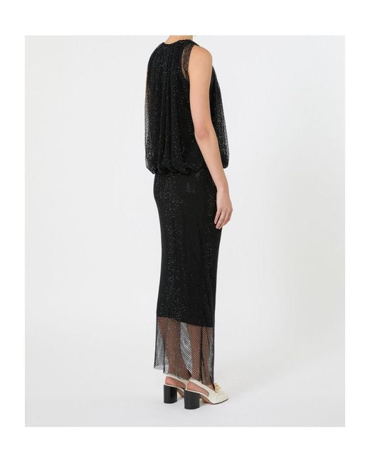 Sportmax Black Crystal-Embellished Maxi Dress