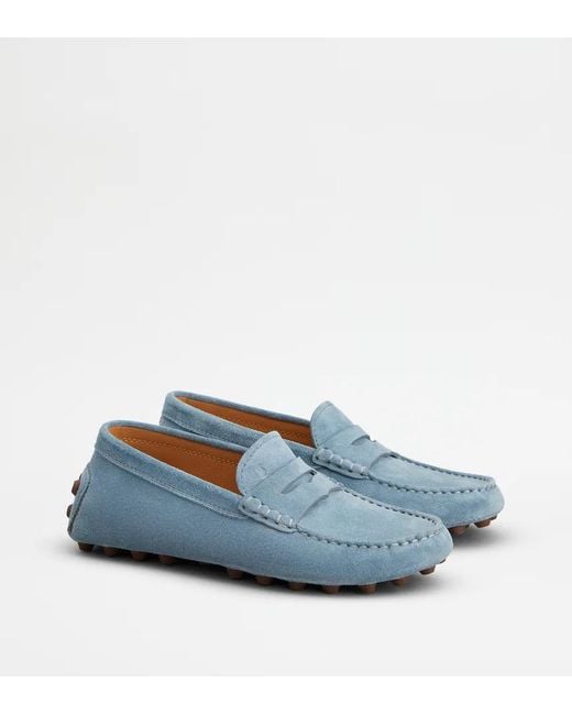 Tod's Blue Gommino Bubble Loafers