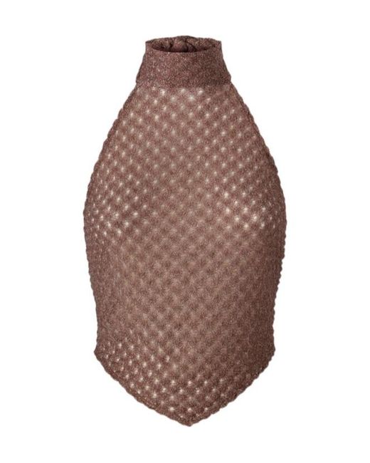 Missoni Brown Spiderweb Motif Scarf Top