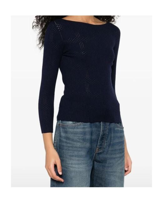 Twinset Blue Ribbed Top
