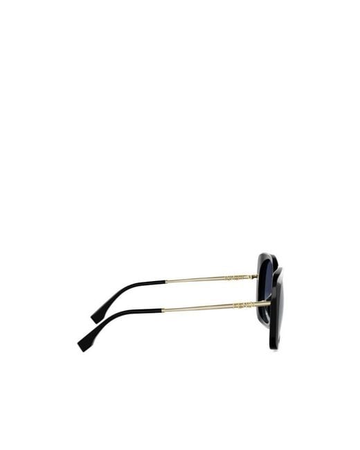 Fendi Blue Eyewear Square Frame Sunglasses