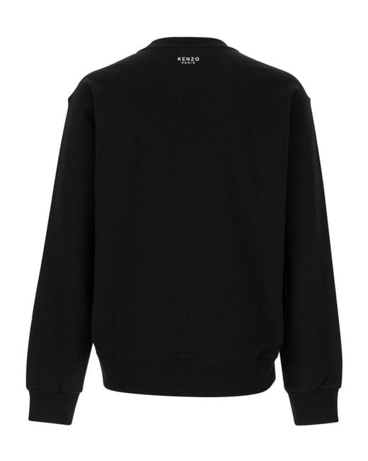KENZO Black Boke Flower Embroidered Crewneck Sweatshirt for men