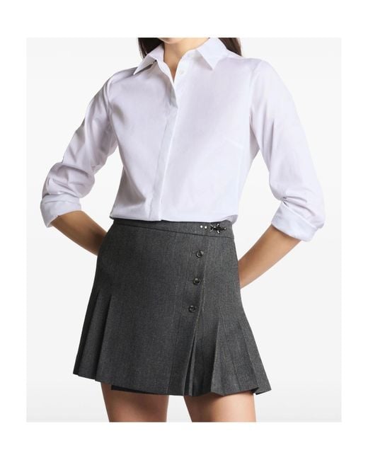Fay White Slim Stretch Poplin Shirt