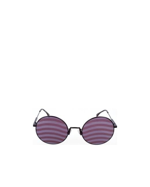 Fendi Purple Eyewear Round Frame Sunglasses
