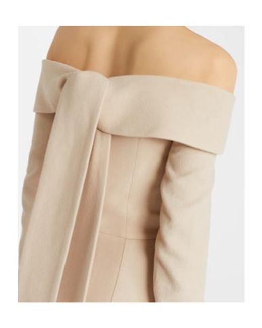 Emilia Wickstead Natural Nosrat Wool Crêpe Bustier Dress
