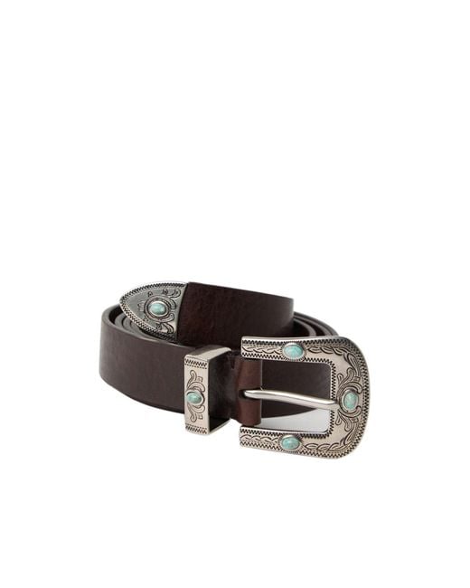 Brunello Cucinelli White Bead-Detailed Buckle Belt for men