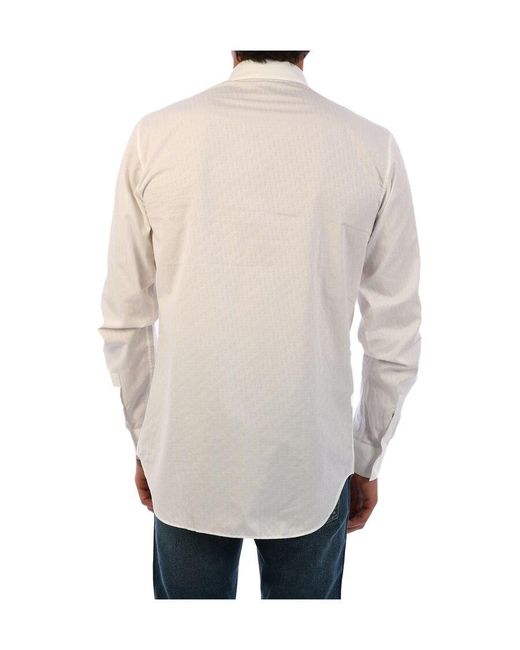 Dior White Homme Jacquard Long-Sleeved Shirt for men