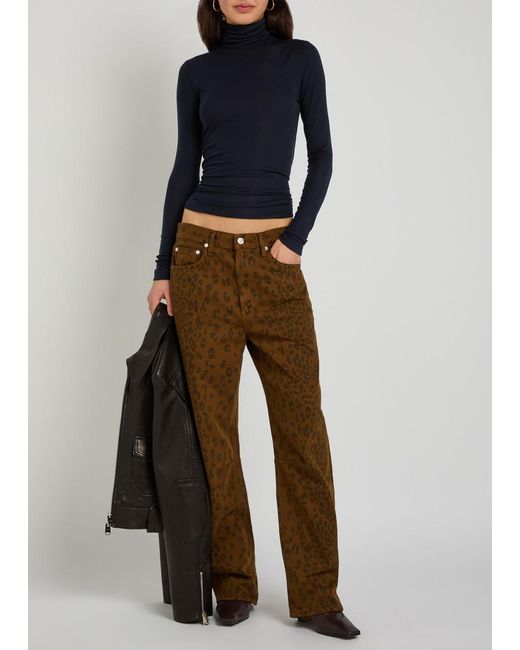 Agolde Blue Pascale Turtleneck Stretch-Lyocell Top