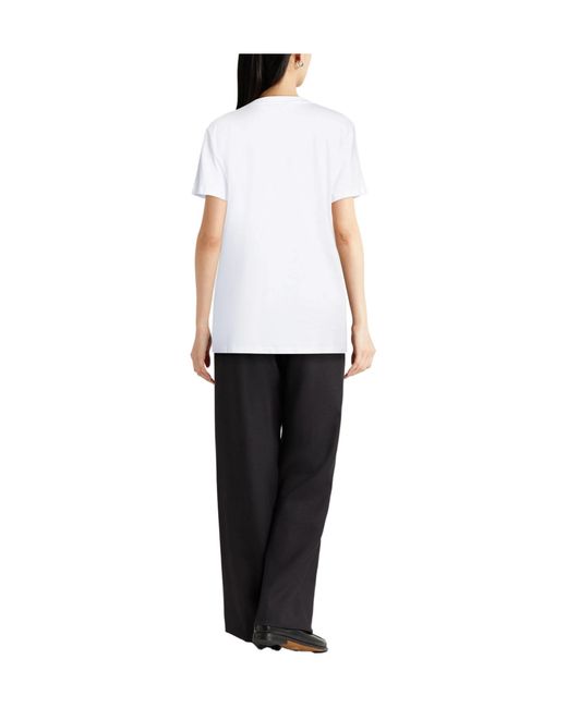 Max Mara White Solid Color T-Shirt