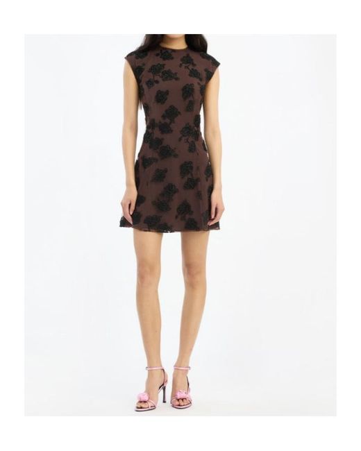 ROTATE BIRGER CHRISTENSEN Black Floral-Motif Mini Dress