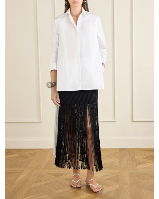 Alaïa White Alaïa Asymmetric Longline Shirt