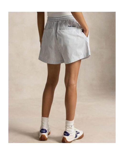 Polo Ralph Lauren White 2026 Wimbledon Pinstripe Shorts