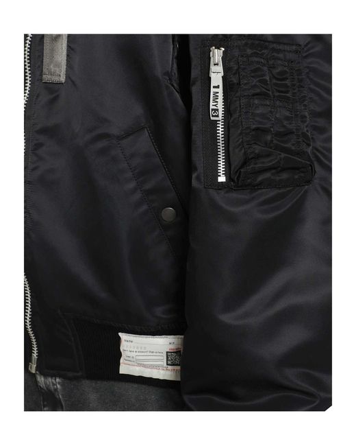 Maison Mihara Yasuhiro Black Vest Combined Flight Jacket for men