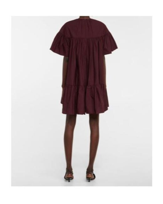 Roksanda Purple Zuri Pleated Cotton Minidress