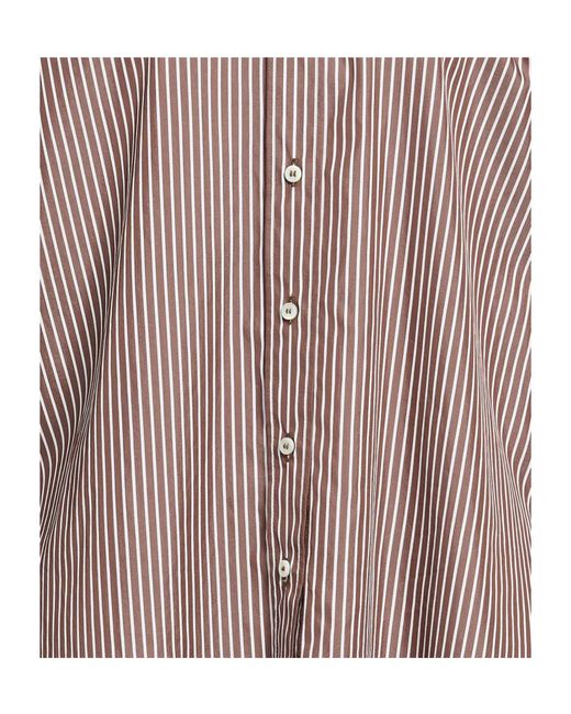 Brunello Cucinelli Brown Striped Shirts