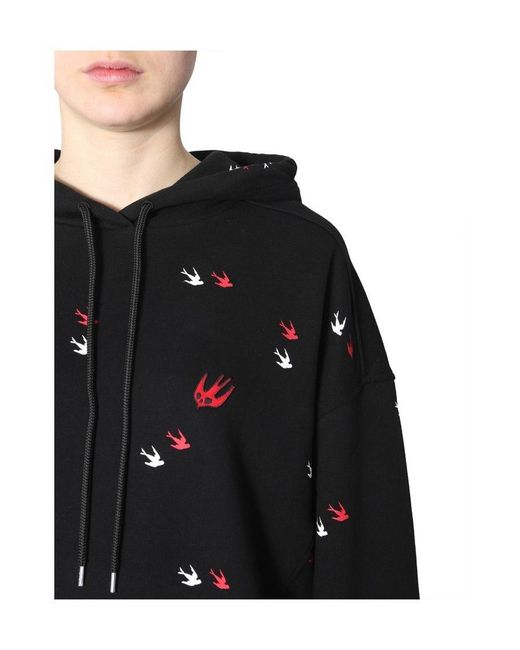 McQ Alexander McQueen Black Swallow Printed Sweater