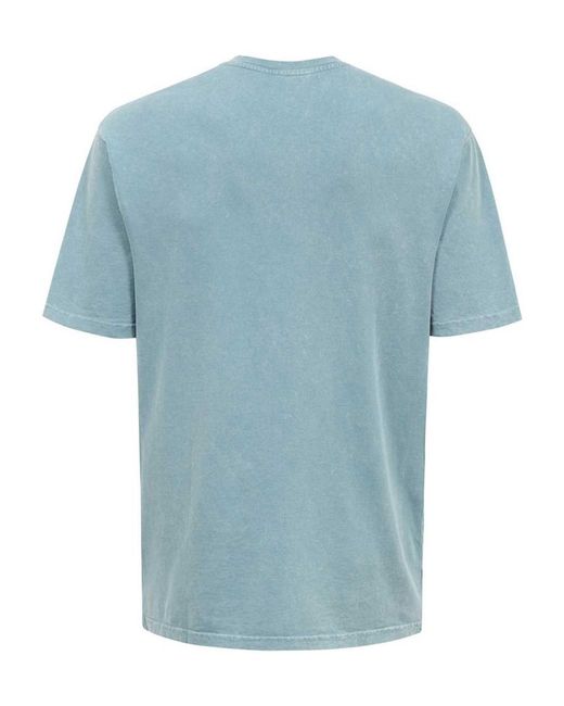 A_COLD_WALL* Blue Overdye Logo-Print T-Shirt for men