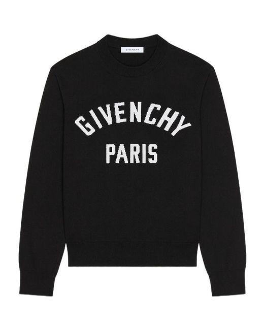 Givenchy Black Apos;S Logo Cotton-Blend Crewneck Sweater for men
