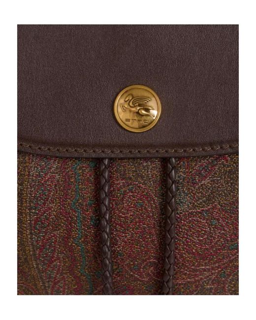 Etro Brown Structured Backpack