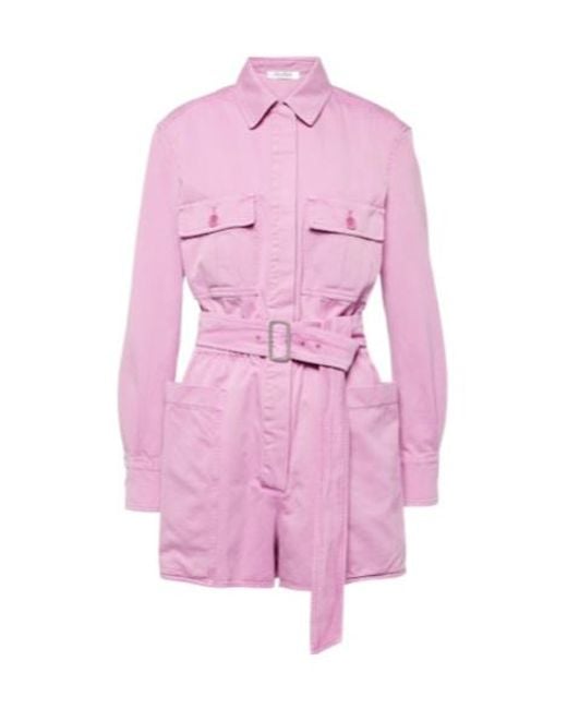 Max Mara Pink Visiera Cotton Drill Playsuit