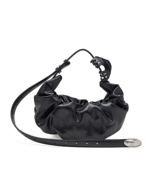 DIESEL Black Grab D Hobo Shoulder Bag