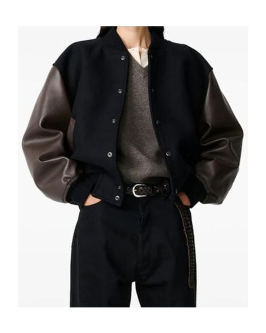 Studio Nicholson Black Long-Sleeved Baseball Jacket for men
