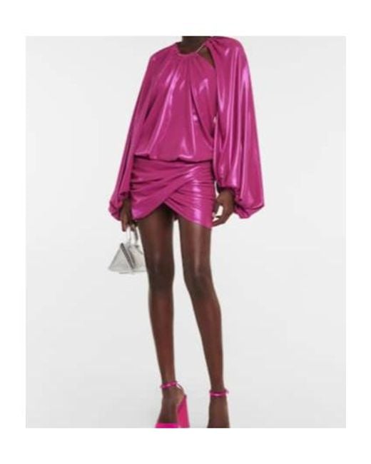 The Attico Purple Karen Lamé Georgette Minidress
