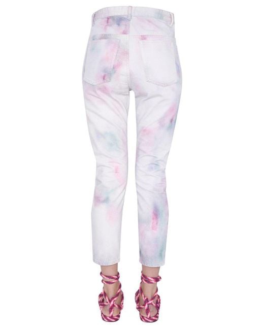 Isabel Marant White Isabel Marant Étoile Tie-Dye Effect Jeans