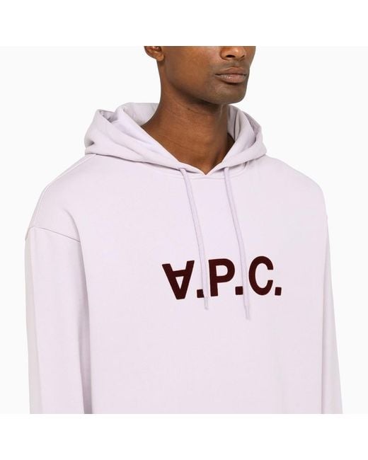 A.P.C. Gray Logo Printed Drawstring Hoodie for men