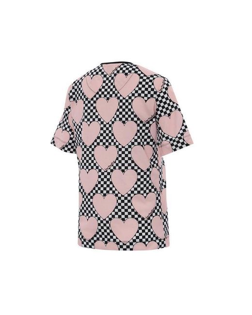 Moschino Pink Checkered Love Printed T-Shirt