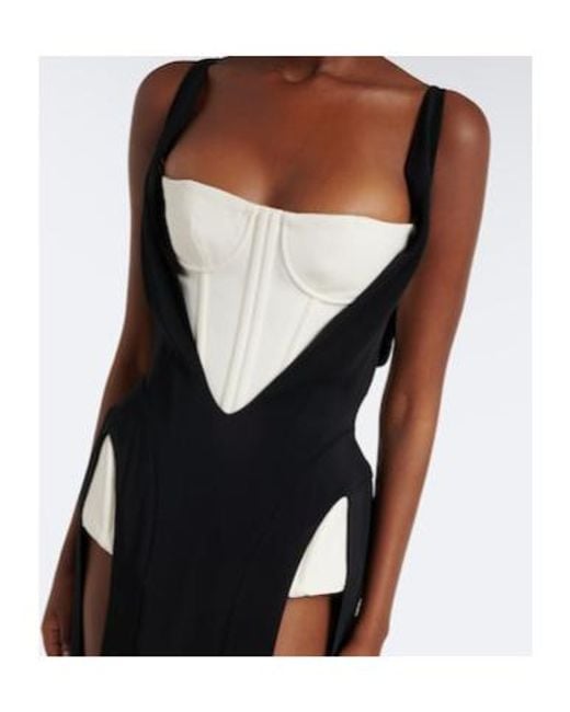 Mugler Black Re/Edit Jeu De Paume Crêpe Gown