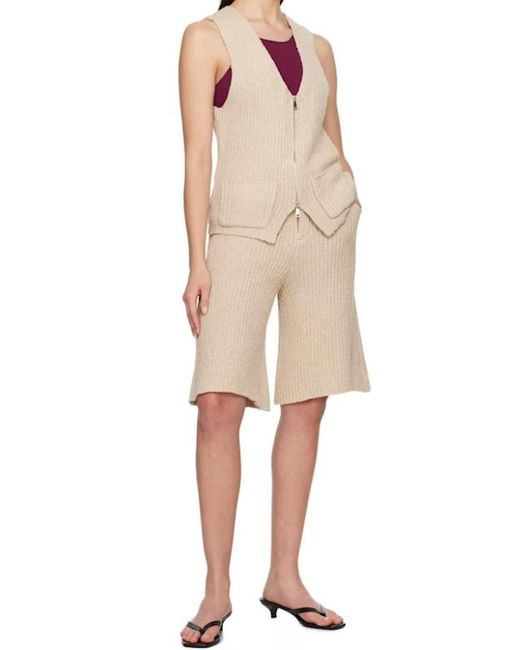 AYA MUSE Natural Elastic Ribbed Knitted Jacket