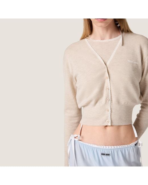 Miu Miu Natural Cashmere Cardigan