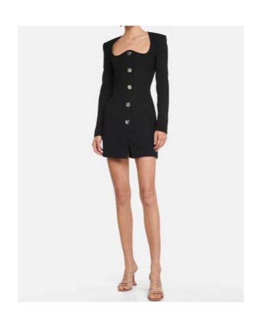 David Koma Black Wool Minidress