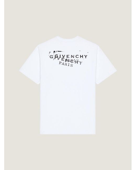 Givenchy White Logo Printed Crewneck T-Shirt for men