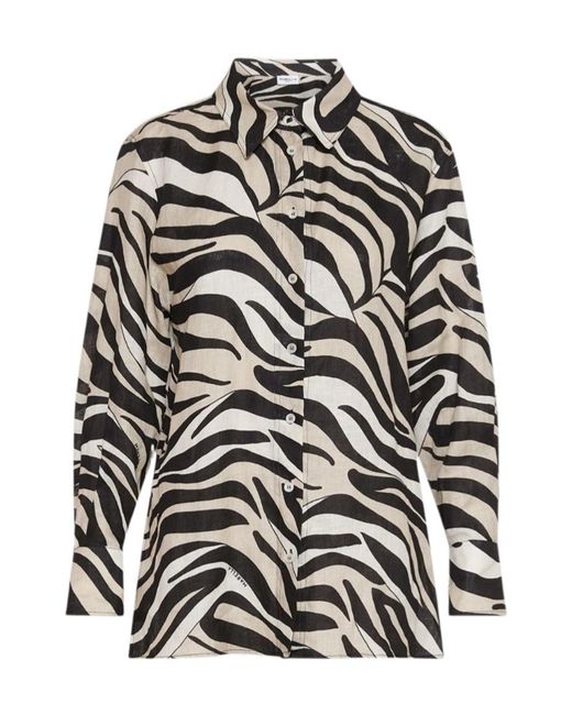 Marella Black Printed Linen Shirt