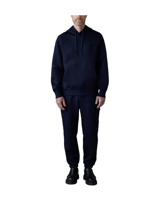 Mackage Blue Krystian Logo-Detail Hoodie for men