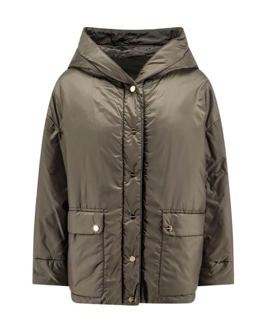 Max Mara Gray The Cube Buttoned Long-Sleeved Jacket