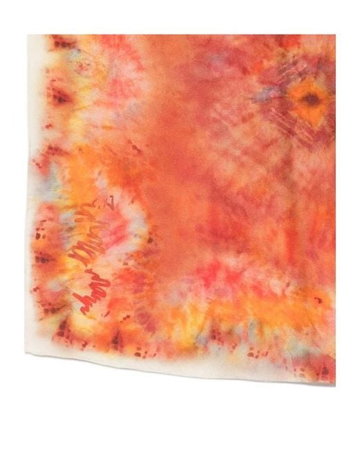 Zimmermann Orange Printed Silk Scarf