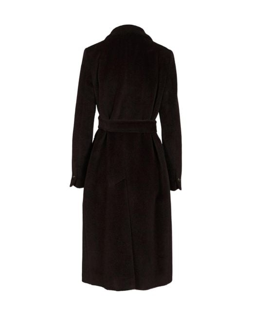 Tagliatore Black Double-Breasted Belted Coat