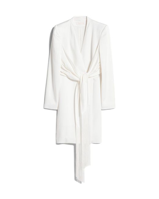 Max Mara White Long Sleeve Dress