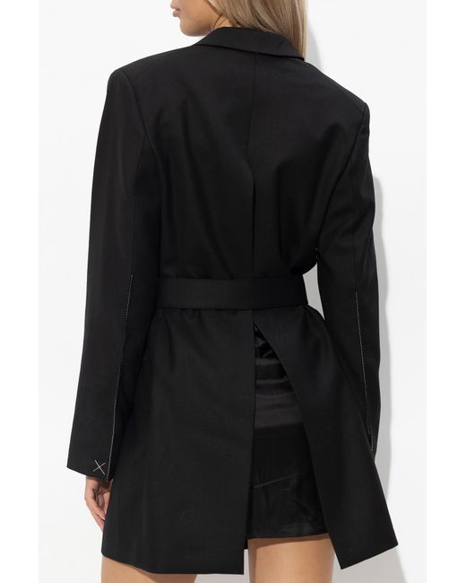 Victoria Beckham Black Double-Breasted Long Sleeved Mini Dress