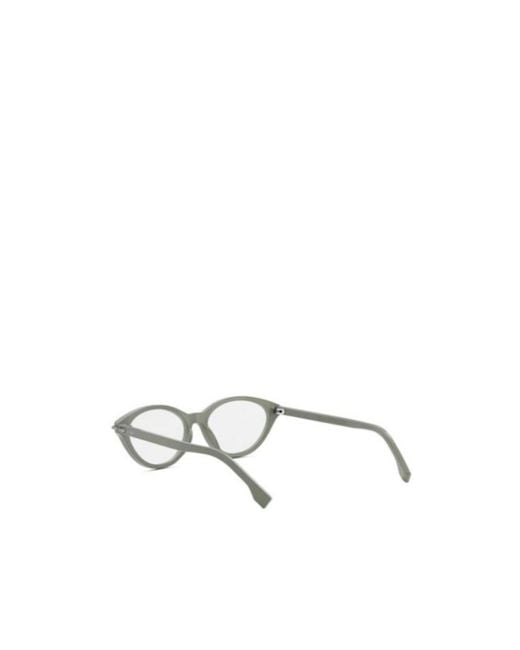 Fendi White Cat-Eye Frame Glasses for men