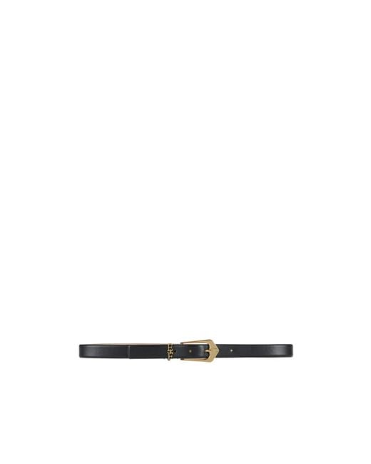 Elisabetta Franchi White Leather Belt With Logo Details