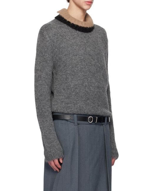 Jil Sander Gray Crewneck Long-Sleeved Jumper for men
