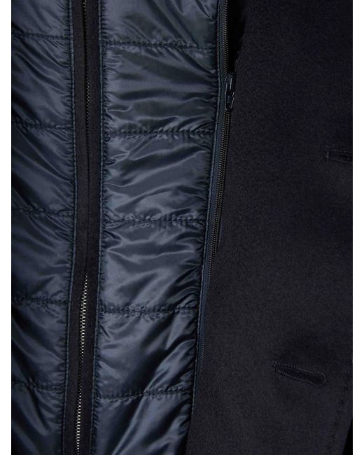 Herno Blue Detachable-Lining Buttoned Coat for men
