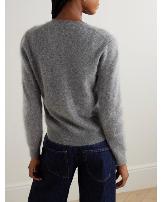 Theory Gray Brushed Cashmere Cardigan