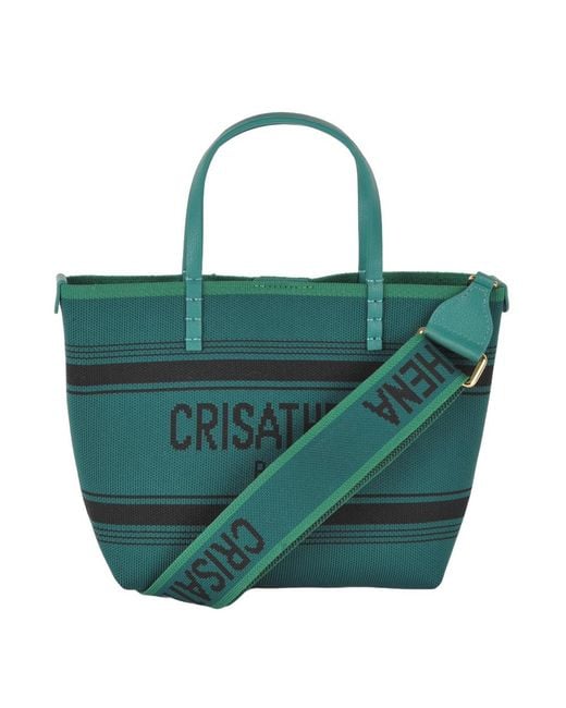 Crisathena Green Small Handle Shoulder Bag